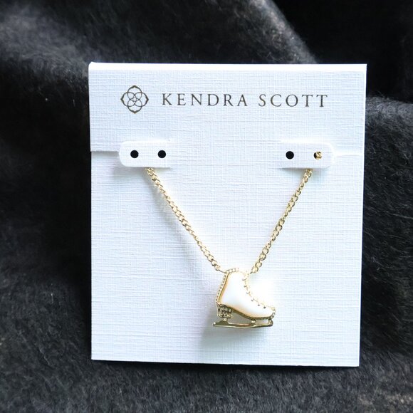 Kendra Scott Ice Skate Gold Necklace White Mother-of-Pearl - Picture 1 of 2